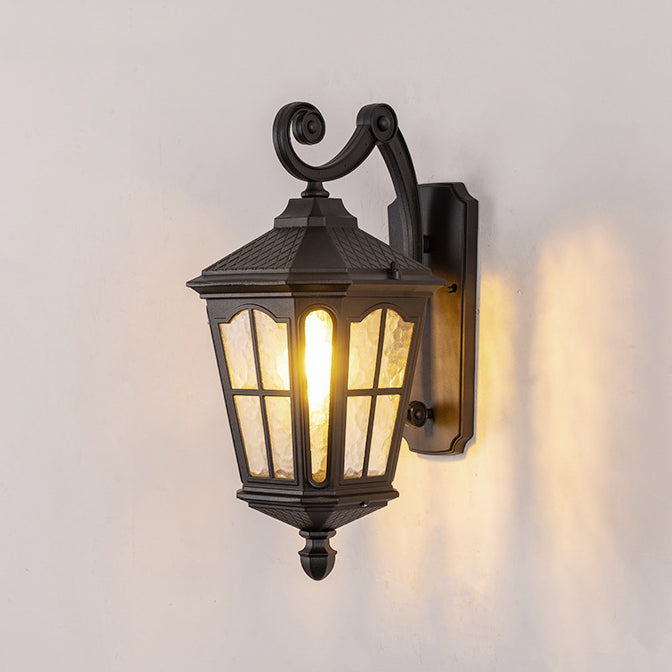Lantern Waterproof Aluminum Glass 1-Light Wall Sconce Lamp
