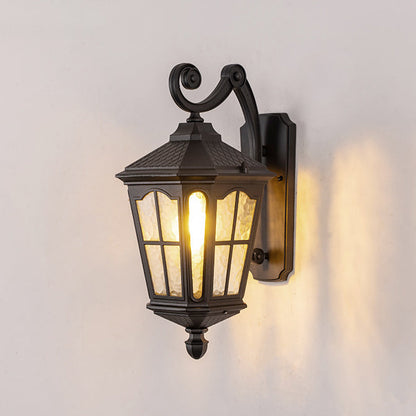 Lantern Waterproof Aluminum Glass 1-Light Wall Sconce Lamp