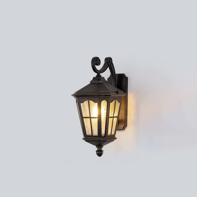 Lantern Waterproof Aluminum Glass 1-Light Wall Sconce Lamp