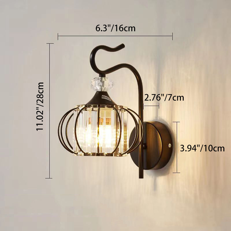 Simplicity Globe Iron Glass 1-Light Wall Sconce Lamp