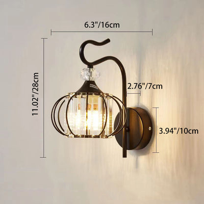 Simplicity Globe Iron Glass 1-Light Wall Sconce Lamp