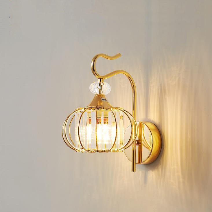 Simplicity Globe Iron Glass 1-Light Wall Sconce Lamp