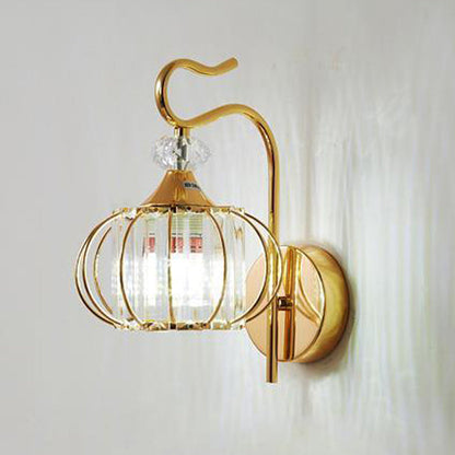 Simplicity Globe Iron Glass 1-Light Wall Sconce Lamp