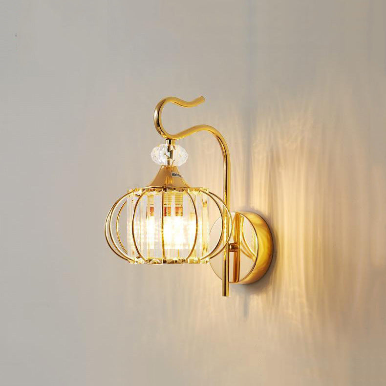 Simplicity Globe Iron Glass 1-Light Wall Sconce Lamp