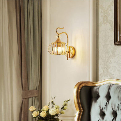 Simplicity Globe Iron Glass 1-Light Wall Sconce Lamp