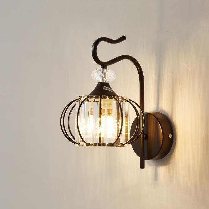 Simplicity Globe Iron Glass 1-Light Wall Sconce Lamp