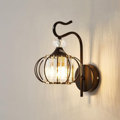 Simplicity Globe Iron Glass 1-Light Wall Sconce Lamp