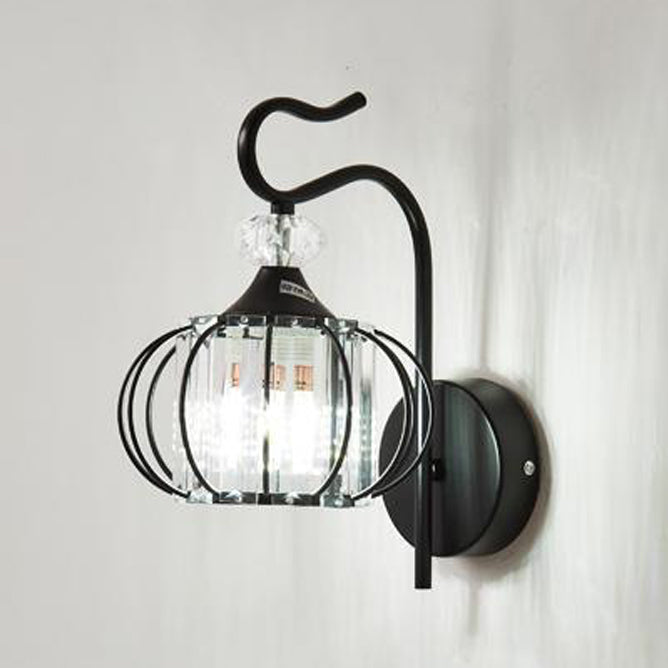 Simplicity Globe Iron Glass 1-Light Wall Sconce Lamp