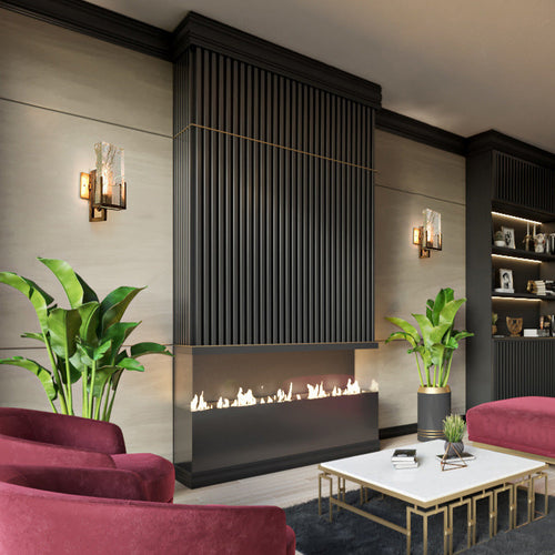 Luxury Rectangular Iron Crystal 1-Light Wall Sconce Lamp