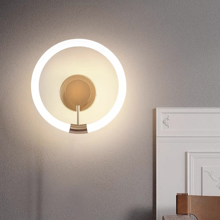 Contemporary Nordic Round Iron Acrylic LED Wall Sconce Lamp