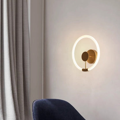 Contemporary Nordic Round Iron Acrylic LED Wall Sconce Lamp