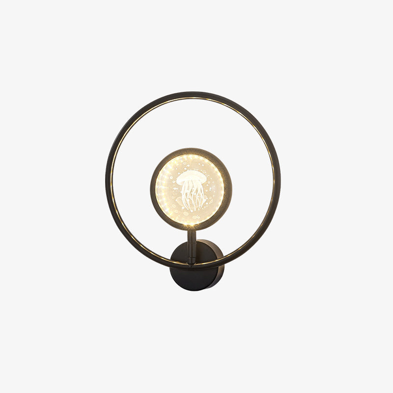 Modern Luxury Circle Crystal Iron LED Wall Sconce Lamp