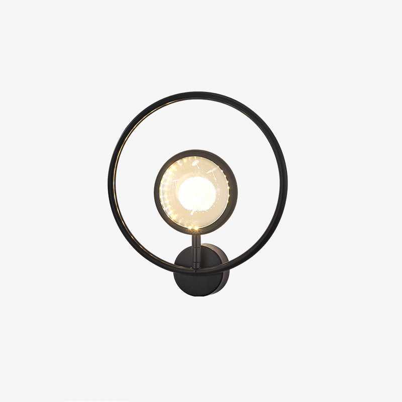 Modern Luxury Circle Crystal Iron LED Wall Sconce Lamp