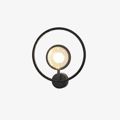 Modern Luxury Circle Crystal Iron LED Wall Sconce Lamp