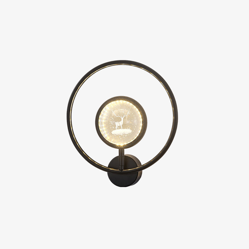 Modern Luxury Circle Crystal Iron LED Wall Sconce Lamp