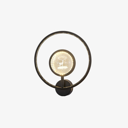 Modern Luxury Circle Crystal Iron LED Wall Sconce Lamp