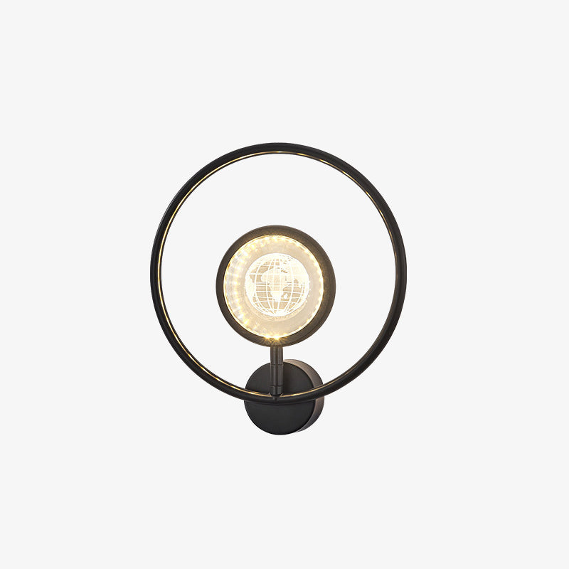 Modern Luxury Circle Crystal Iron LED Wall Sconce Lamp