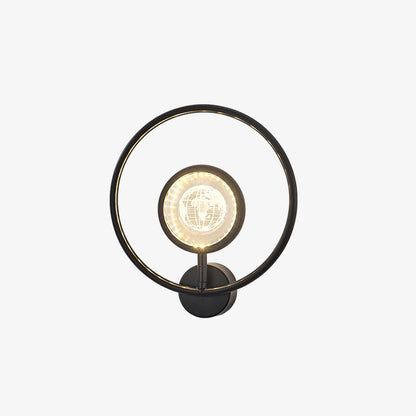 Modern Luxury Circle Crystal Iron LED Wall Sconce Lamp