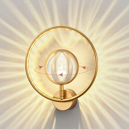Modern Luxury Circle Crystal Iron LED Wall Sconce Lamp
