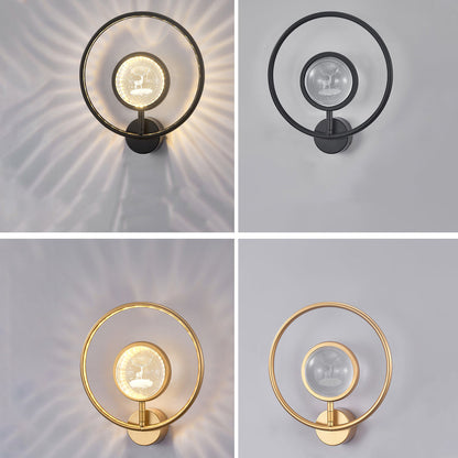 Modern Luxury Circle Crystal Iron LED Wall Sconce Lamp