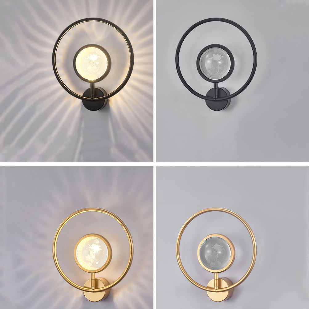 Modern Luxury Circle Crystal Iron LED Wall Sconce Lamp