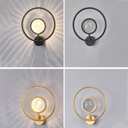Modern Luxury Circle Crystal Iron LED Wall Sconce Lamp