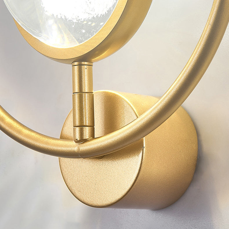 Modern Luxury Circle Crystal Iron LED Wall Sconce Lamp