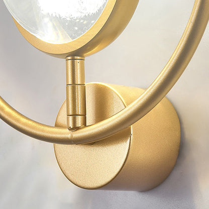 Modern Luxury Circle Crystal Iron LED Wall Sconce Lamp