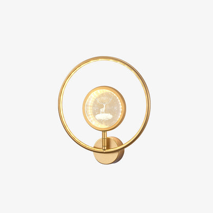 Modern Luxury Circle Crystal Iron LED Wall Sconce Lamp