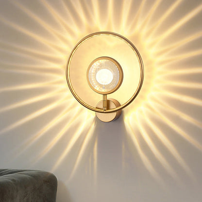 Modern Luxury Circle Crystal Iron LED Wall Sconce Lamp