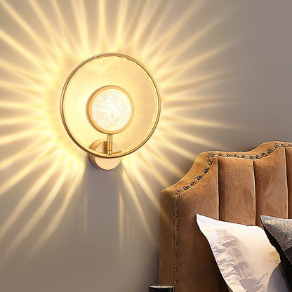 Modern Luxury Circle Crystal Iron LED Wall Sconce Lamp
