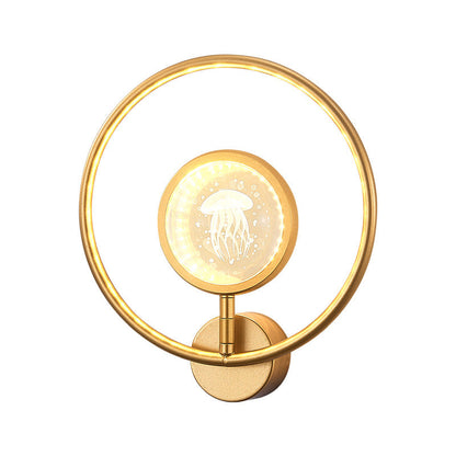 Modern Luxury Circle Crystal Iron LED Wall Sconce Lamp