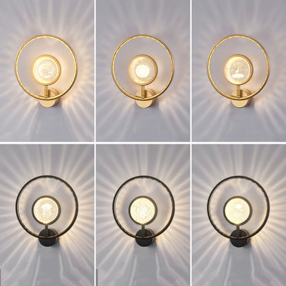 Modern Luxury Circle Crystal Iron LED Wall Sconce Lamp