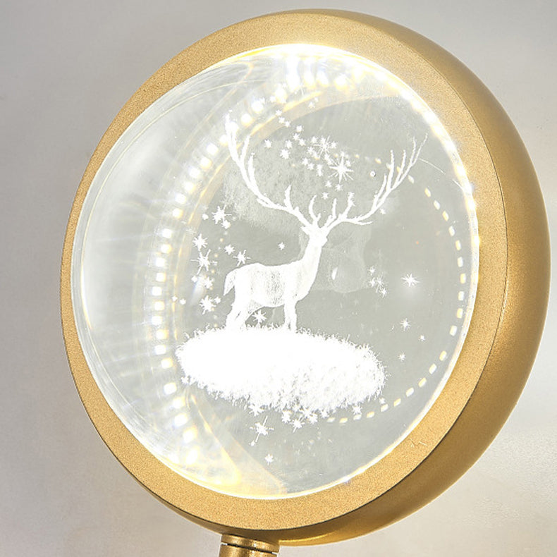 Modern Luxury Circle Crystal Iron LED Wall Sconce Lamp