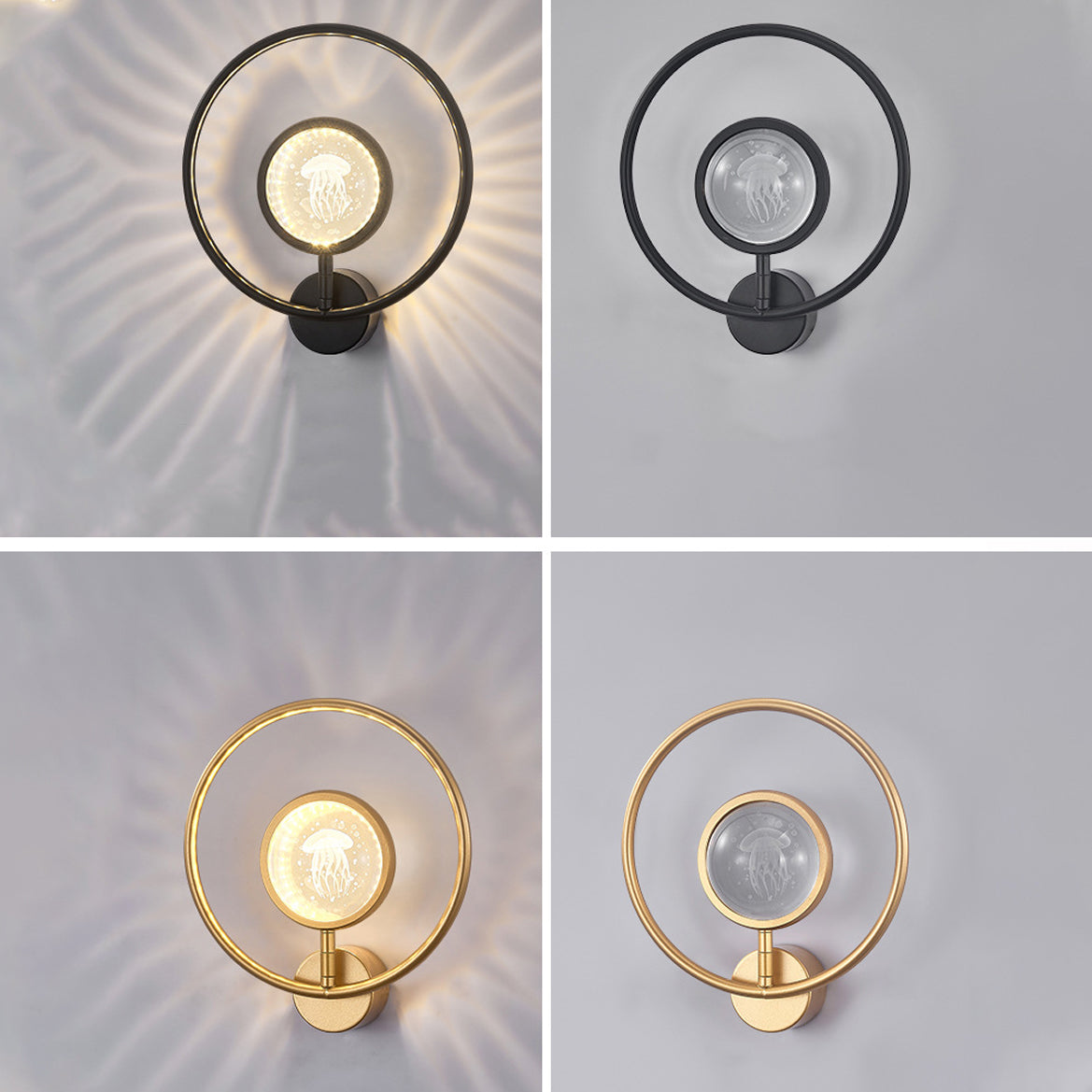 Modern Luxury Circle Crystal Iron LED Wall Sconce Lamp