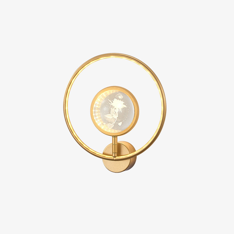 Modern Luxury Circle Crystal Iron LED Wall Sconce Lamp