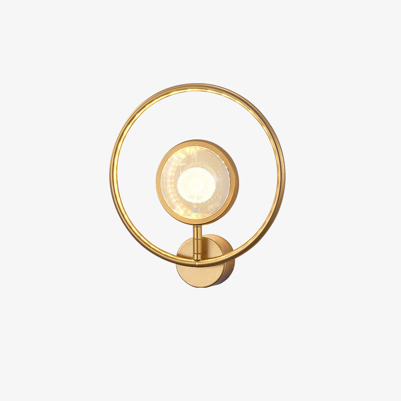 Modern Luxury Circle Crystal Iron LED Wall Sconce Lamp