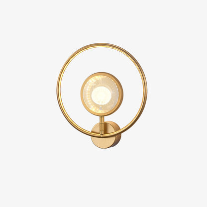 Modern Luxury Circle Crystal Iron LED Wall Sconce Lamp