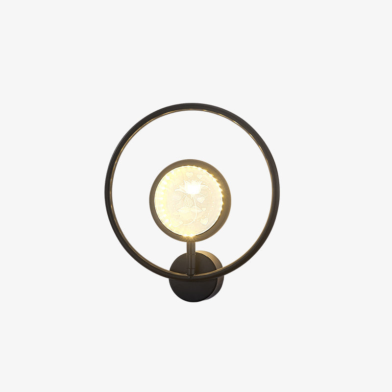 Modern Luxury Circle Crystal Iron LED Wall Sconce Lamp
