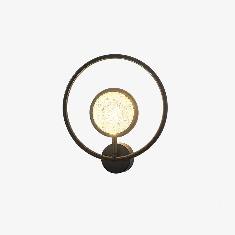 Modern Luxury Circle Crystal Iron LED Wall Sconce Lamp