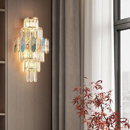 Trapezoid Crystal Aluminum 3/5/8 Light Wall Sconce Lamp