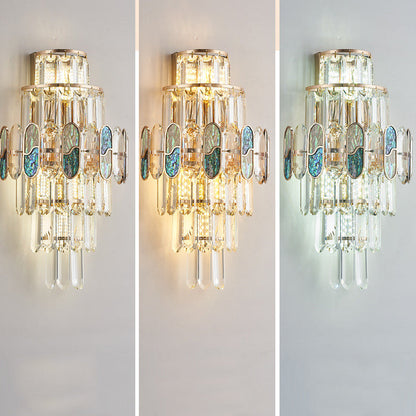 Trapezoid Crystal Aluminum 3/5/8 Light Wall Sconce Lamp