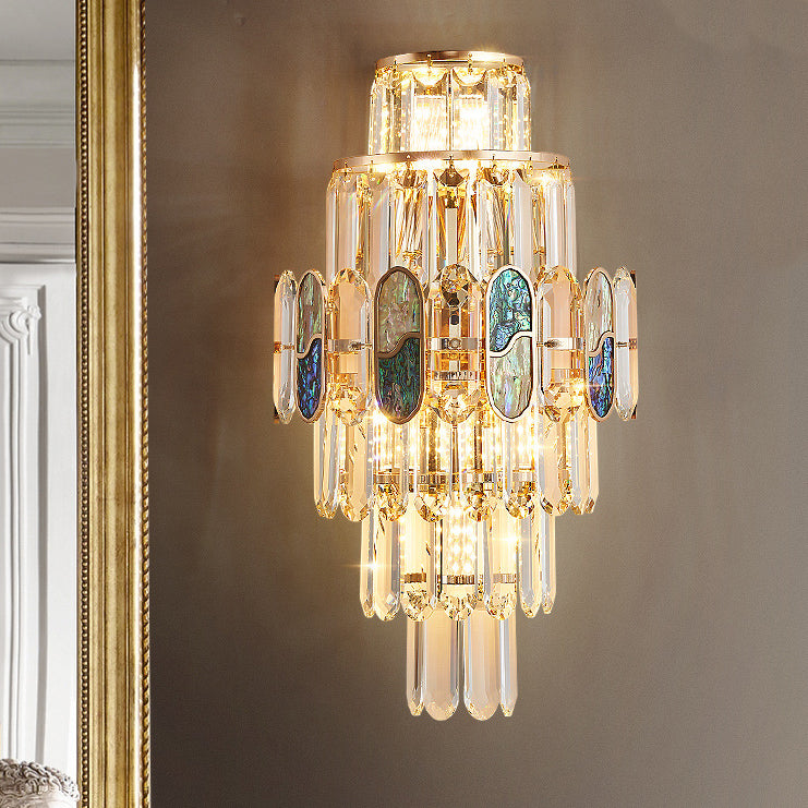 Trapezoid Crystal Aluminum 3/5/8 Light Wall Sconce Lamp