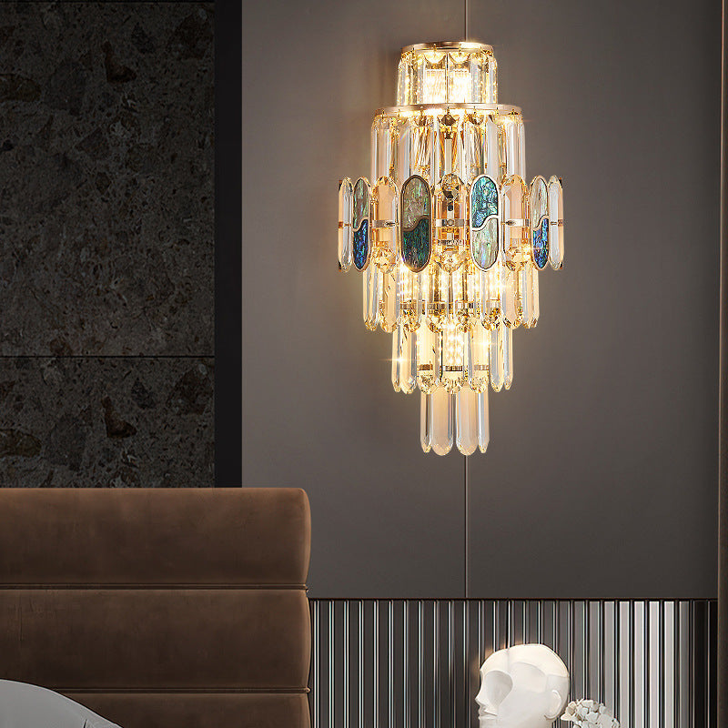 Trapezoid Crystal Aluminum 3/5/8 Light Wall Sconce Lamp