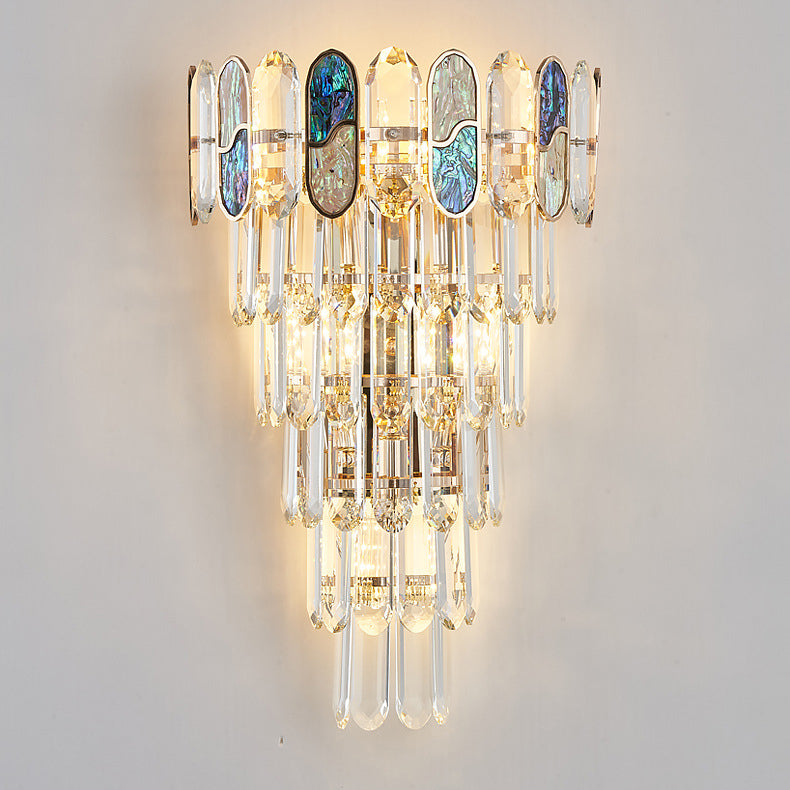 Trapezoid Crystal Aluminum 3/5/8 Light Wall Sconce Lamp