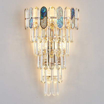 Trapezoid Crystal Aluminum 3/5/8 Light Wall Sconce Lamp