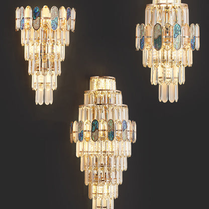 Trapezoid Crystal Aluminum 3/5/8 Light Wall Sconce Lamp