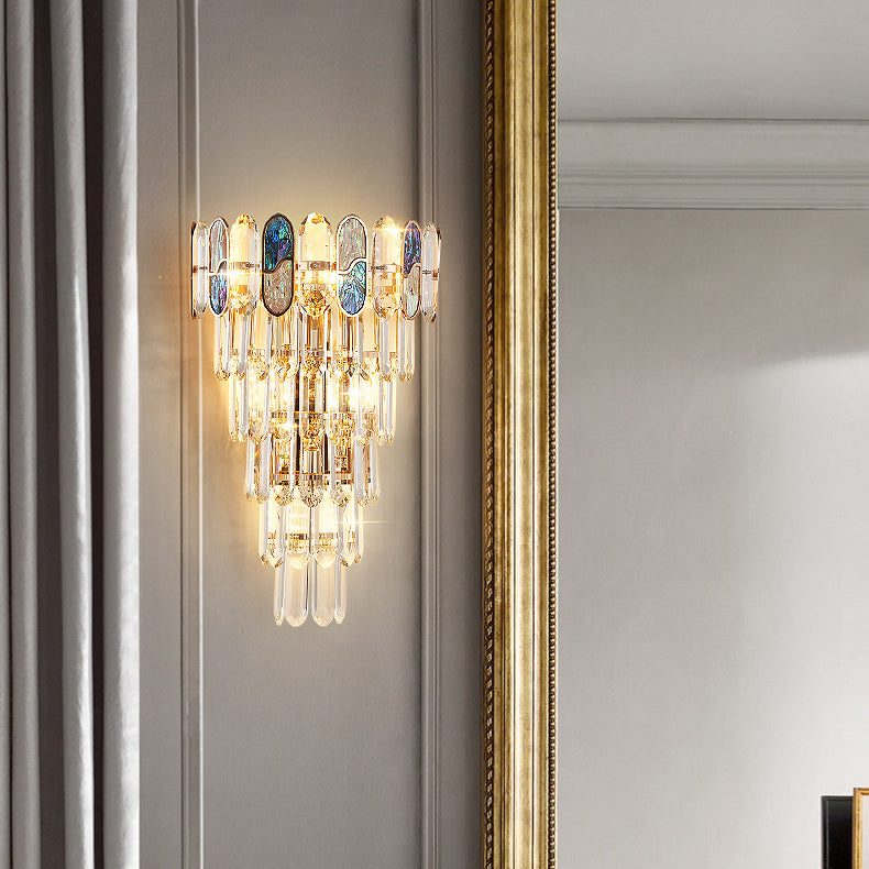 Trapezoid Crystal Aluminum 3/5/8 Light Wall Sconce Lamp