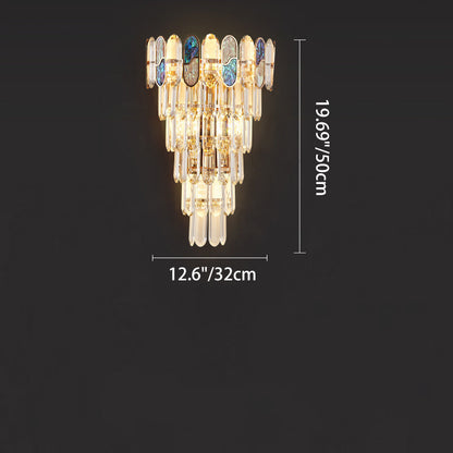 Trapezoid Crystal Aluminum 3/5/8 Light Wall Sconce Lamp