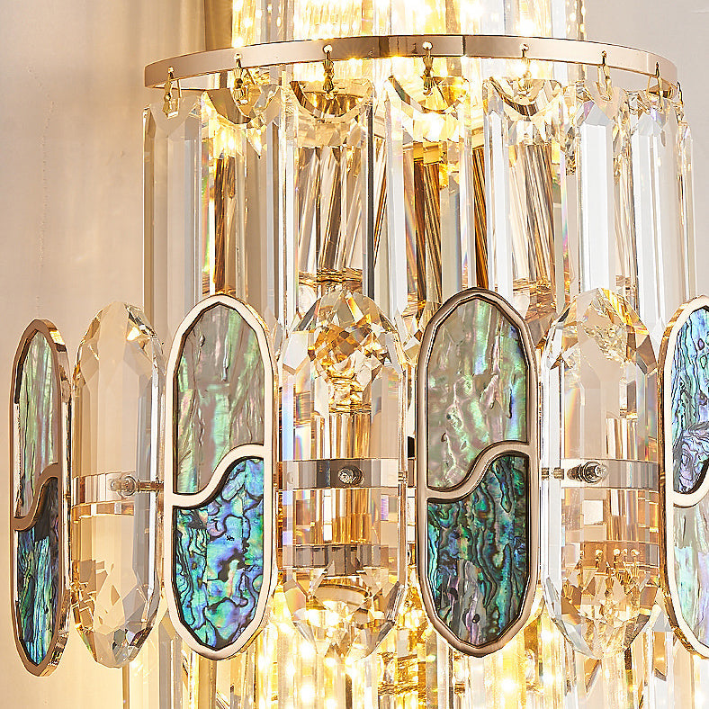 Trapezoid Crystal Aluminum 3/5/8 Light Wall Sconce Lamp